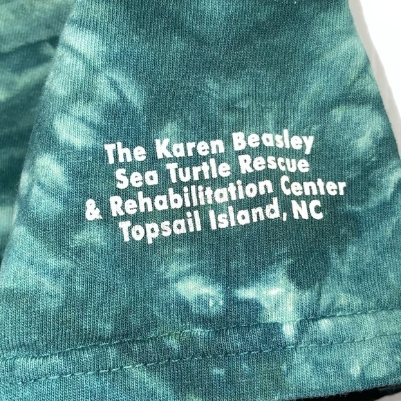Tie Dye Seafoam Sea Turtle Rescue and Rehabilitation Center Short Sleeve Shirt - Picture 3 of 5